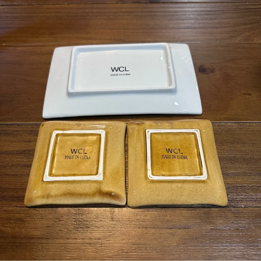 WCL Ceramic‎ Sushi & Appetizer Plate Set (3 Pieces)